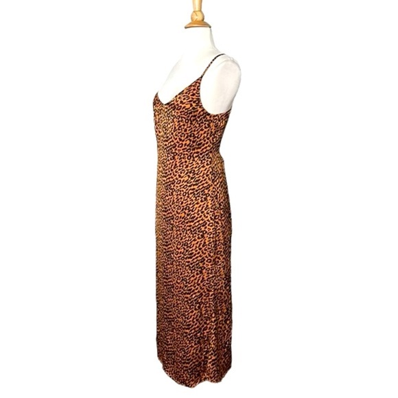 HYPED UNICORN Leopard Print MIDI Slip Dress Low Back Mob Wife Animal Print, S - Picture 7 of 15